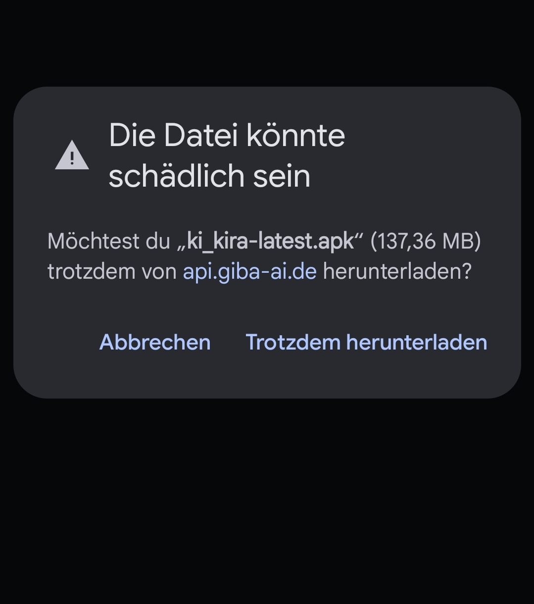 Sicherheitswarnung Android