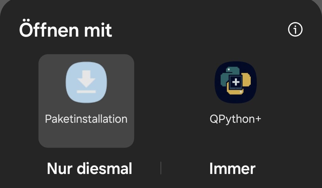 Paketinstallation wählen